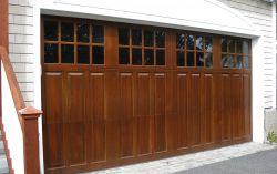 Carved raised panel garage doors