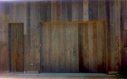 Custom re-claimed wood garage doors