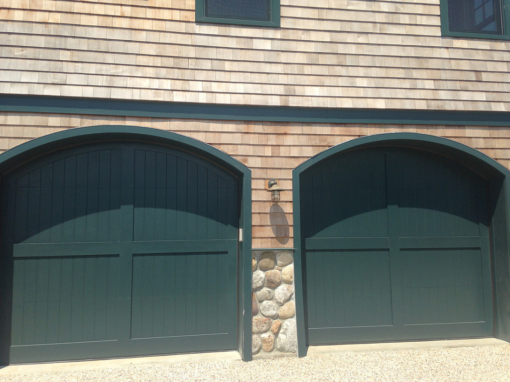 Custom wood arched garage doors