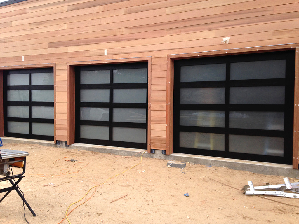 Custom wood frame garage doors